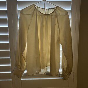 Zara Size Extra Large (XL) Elegant Ivory Long Sleeve Blouse - Women's Profession
